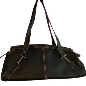 Vintage Tod’s Black Pebbled Leather Baquette Bag New